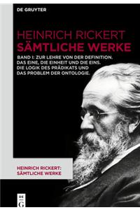 Zur Lehre Von Der Definition. Das Eine, Die Einheit Und Die Eins. Die Logik Des Prädikats Und Das Problem Der Ontologie