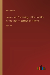 Journal and Proceedings of the Hamilton Association for Session of 1889-90