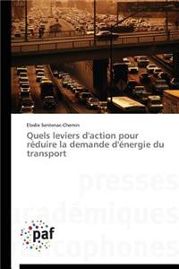 Quels Leviers d'Action Pour Réduire La Demande d'Énergie Du Transport