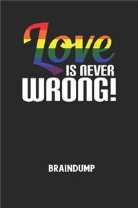 LOVE IS NEVER WRONG! - Braindump