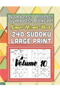 Simple-Normal-Hard 240 Sudoku Large Print