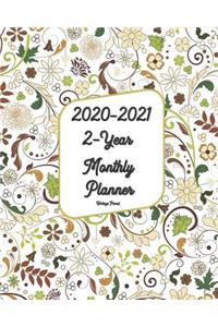 2020-2021 2-Year Monthly Planner Vintage Floral 8x10