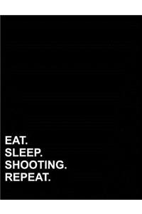 Eat Sleep Shooting Repeat: Graph Paper Notebook: 1 cm Squares, Blank Graphing Paper with Borders