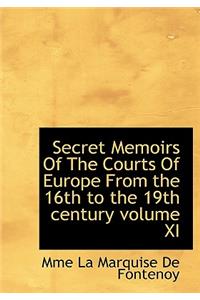 Secret Memoirs of the Courts of Europe from the 16th to the 19th Century Volume XI