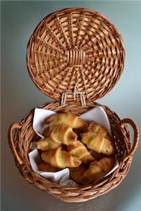 Homemade Mini Croissants in a Breadbasket Journal