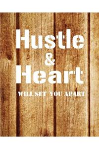 Hustle and Heart, Quote Inspiration Notebook, Dream Journal Diary, Dot Grid - Blank No lined -Graph Paper, 8