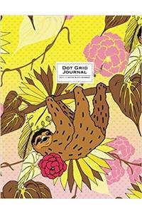 Dot Grid Journal Sloth Notebook: Pink and Yellow Soft Cover (Cute Journal)