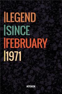 Legend Since February 1971 Notebook