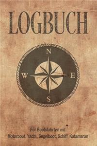 Logbuch für Bootsfahrten mit Motorboot, Yacht, Segelboot, Schiff, Katamaran