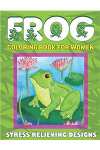 Frog Coloring Book for Women, Stress Relieving Designs