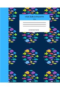Wide Ruled Fish Notebook Composition Book