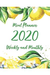 2020 Monthly and Weekly Meal Planner