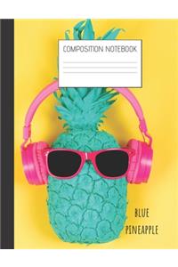 blue pineapple Composition Notebook