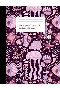Pink Undersea Creatures Composition Notebook