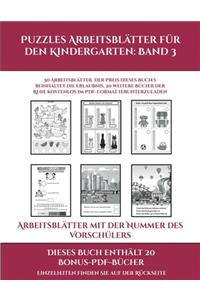 Arbeitsblätter mit der Nummer des Vorschülers (Puzzles Arbeitsblätter für den Kindergarten