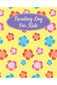 Reading Log For Kids