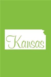 Kansas - Lime Green Lined Notebook with Margins