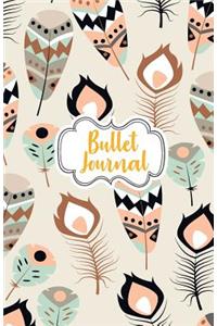 Bullet Journal: Feather Boho: Notebook, Bullet Journal Dotted Grid, 100 Pages (5.5 X 8.5)