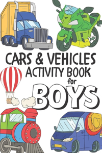 Cars & Vehicles Activity Book For Boys