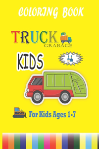 Truck Coloring Book Kids, For Kids Ages 2-7