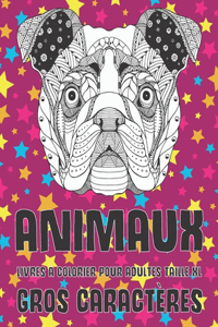 Livres à colorier pour adultes taille XL - Gros caractères - Animaux