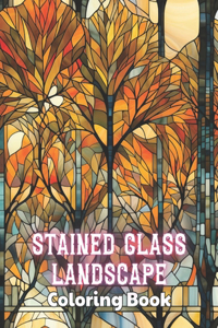 Stained Glass Landscape Coloring Book