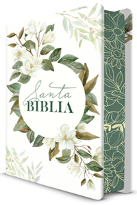 Biblia Rvr 1960 Letra Grande Tamaño Manual, Tapa Dura Con Flores Blancas / Spani Sh Bible Rvr 1960 Handy Size Large Print Hardcover White with White Flowers
