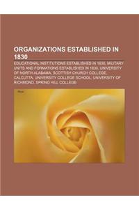 Organizations Established in 1830