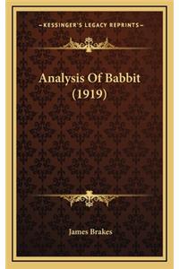 Analysis Of Babbit (1919)