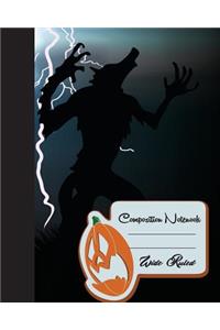 Primary Composition Book - Halloween Wolves Vampires