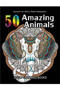 50 Amazing Animals Adult Coloring Books