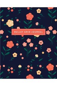 Bullet Grid Journal: Floral Pattern, 150 Dot-Grid Pages, 8-X10-