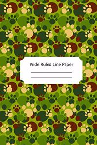 Camouflage Art Theme Wide Ruled Line Paper