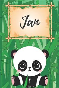 Name Notizbuch Panda / Malbuch / Kritzelbuch / Tagebuch / Journal / Notizheft / DIN A5 / Geschenke Jan