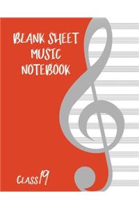 Blank Sheet Music Composition Manuscript Staff Paper Art Music CLASS 19 Notebook Birthday Gift