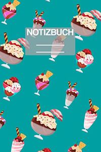Notizbuch A5 Muster Eisbecher Eis Ice Cream