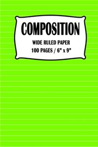 Composition Wide Ruled Paper Notebook