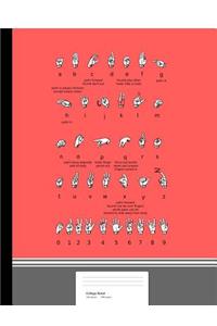 Sign Language Alphabet Composition Book College Rule