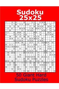 Sudoku 25x25 50 Giant Hard Sudoku Puzzles