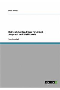 Betriebliche Bündnisse für Arbeit - Anspruch und Wirklichkeit