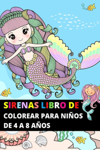 Sirenas Libro de Colorear para Niños de 4 a 8 Años