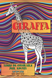 Libro da colorare per adulti - Art nouveau - Animale - Giraffa