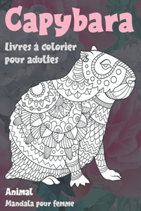 Livres à colorier pour adultes - Mandala pour femme - Animal - Capybara