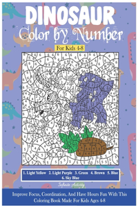 Dinosaur Color by Number For Kids 4-8
