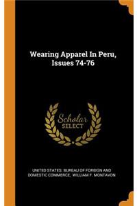 Wearing Apparel in Peru, Issues 74-76