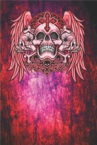 Gothic Notizbuch mit Schädeln und Kreuz obere Edition