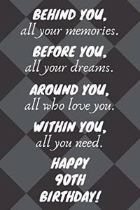 Behind You All Your Memories Before You All Your Dreams Happy 90th Birthday