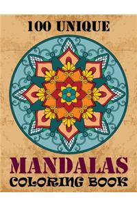 100 Unique Mandalas Coloring Book