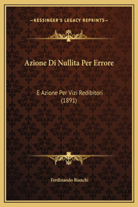 Azione Di Nullita Per Errore