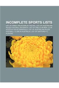 Incomplete Sports Lists
